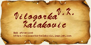 Vilogorka Kalaković vizit kartica